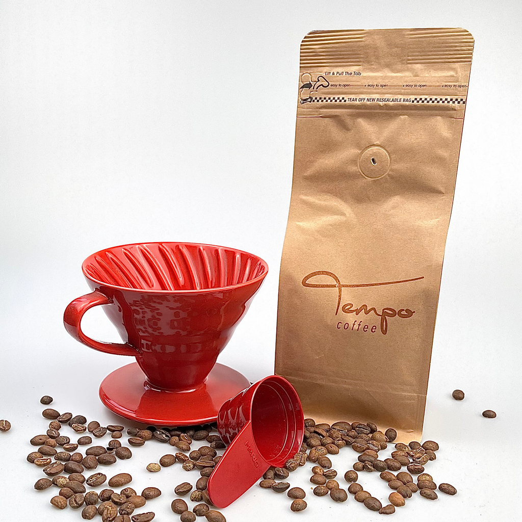 Hario 02 Ceramic Dripper & Pure Colombian Coffee Gift set - Tempo Coffee