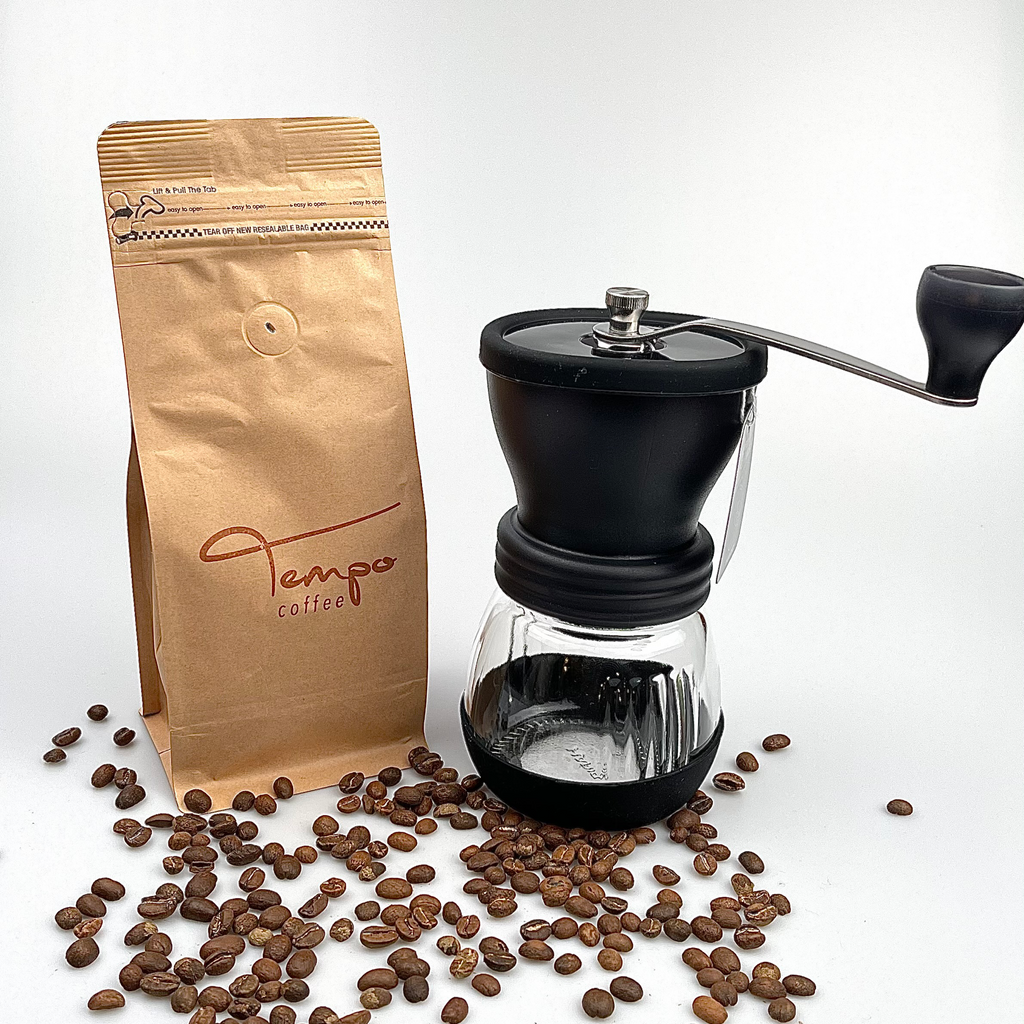 Hario Skerton Hand Coffee Grinder + Pure Colombian Coffee Gift set - Tempo Coffee